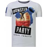 T-shirt Korte Mouw Local Fanatic Monster Party Rhinestone