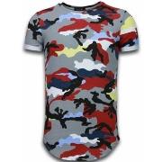 T-shirt Korte Mouw Tony Backer Known Camouflage Long Fi Army