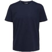 T-shirt Selected Noos Pan Linen T-Shirt - Navy Blazer