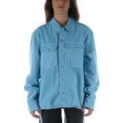 Overhemd Lange Mouw Calvin Klein Jeans Camicia Shirt Jacket Azzurro
