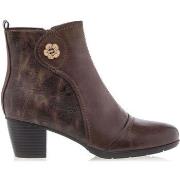 Enkellaarzen Color Block Boots / laarzen vrouw bruin