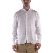 Overhemd Lange Mouw Sl56 Camicia Coreana Lino Bianco
