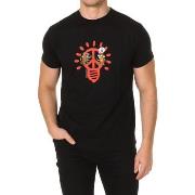 T-shirt Korte Mouw Kukuxumusu PEACE-BULB-BLACK