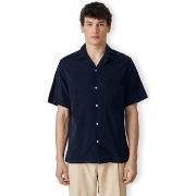 Overhemd Lange Mouw Portuguese Flannel Cord Camp Collar Shirt - Navy