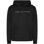 Sweater Tommy Jeans Logo Embroidery Hoodie Black