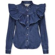 Blouse Only Noos Indigo Shirt - Dark Blue Denim