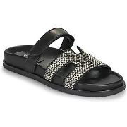 Slippers Exé Shoes 966-KIMOLOS-LEATHER-BEIGE-BLACK