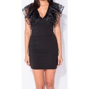 Jurk Parisian Polka Dot Sheer Ruffle Sleeve V