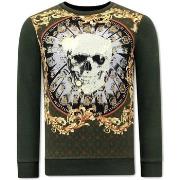 Sweater Tony Backer Print Skull Strass