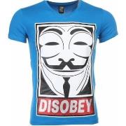 T-shirt Korte Mouw Local Fanatic Anonymous Disobey Print