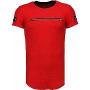 T-shirt Korte Mouw Justing Zipped Chest