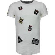 T-shirt Korte Mouw Justing Military Patches