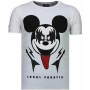 T-shirt Korte Mouw Local Fanatic Kiss My Mickey Rhinestone
