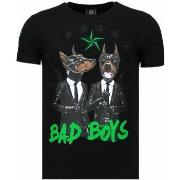 T-shirt Korte Mouw Local Fanatic Bad Boys Pinscher Rhinestone