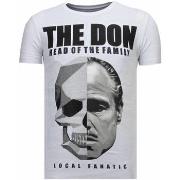 T-shirt Korte Mouw Local Fanatic The Don Skull Rhinestone