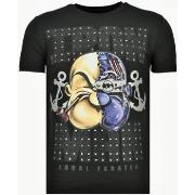 T-shirt Korte Mouw Local Fanatic Iron Man Popeye Rhinestone