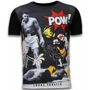 T-shirt Korte Mouw Local Fanatic Ali Vs. Cartoons Digital Rhinestone