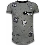 T-shirt Korte Mouw Local Fanatic Longfit Asymric Embroidery Patches