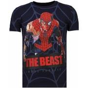 T-shirt Korte Mouw Local Fanatic The Beast Spider Rhinestone