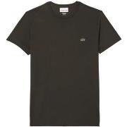 T-shirt Lacoste Cotton Pima Crew Neck T-Shirt Dark Brown