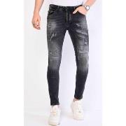 Skinny Jeans Local Fanatic Grijze Jeans Verfspatten