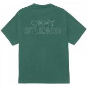 T-shirt Korte Mouw Obey studios outline