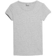 T-shirt Korte Mouw 4F SS23TTSHF583CHODNYJASNYSZARYMELAN