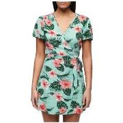 Korte Jurk Superdry Robe portefeuille imprimée manches courtes multico...