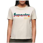 T-shirt Korte Mouw Superdry T-shirt Retro Flock à manches courtes