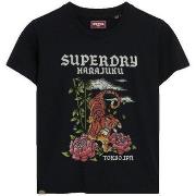T-shirt Korte Mouw Superdry T-shirt Tattoo Rhinestone