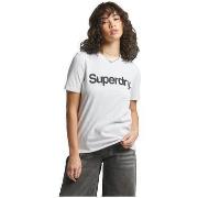 T-shirt Korte Mouw Superdry T-shirt Core Logo blanc