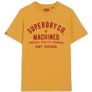T-shirt Korte Mouw Superdry T-shirt Workwear Flock Graphic Jaune