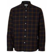 Overhemd Lange Mouw Selected Noos Regnoah Shirt - Demitasse/Sky Captai...