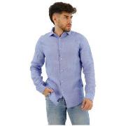 Overhemd Lange Mouw Superdry Chemise Studios Casual en lin bleu