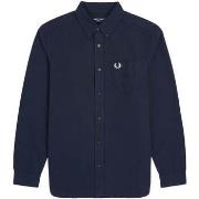 Overhemd Lange Mouw Fred Perry Long Sleeve Oxford Shirt Navy