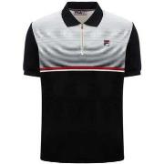 Polo Shirt Korte Mouw Fila Paco Zip Stripe Velour Polo Shirt Black/Gar...