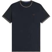 T-shirt Korte Mouw Fred Perry Twin Tipped T-Shirt Navy/Warm Oat/Burnt ...