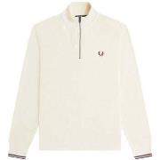Sweater Fred Perry Waffle Stitch Half Zip Jumper Sweat Ecru