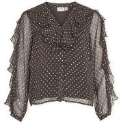 Blouse Vila Top Harley - Chocolate Brown/White