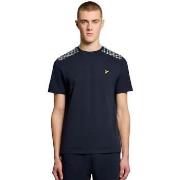 T-shirt Korte Mouw Lyle &amp; Scott Check Panelled T-Shirt Dark Navy
