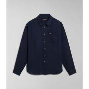 Overhemd Lange Mouw Napapijri G-LINEN LS NP0A4HQ2-176 BLU MARINE