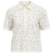Polo Shirt Korte Mouw Object Bianca Shirt - White Sand