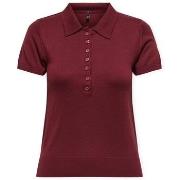 Polo Shirt Korte Mouw Only Polo Catherine - Cabernet