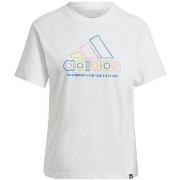 T-shirt Korte Mouw adidas T-shirt Xpress Logo blanc