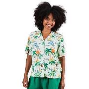 Overhemd Brava Fabrics Tropical Pixel Aloha Blouse - Ecru
