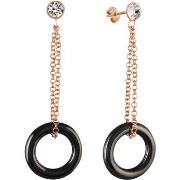 Boucles oreilles Mademoiselle Jolie Paris CERAMIQUE Dore Noir