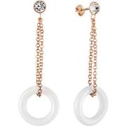 Boucles oreilles Mademoiselle Jolie Paris CERAMIQUE Dore Blanc