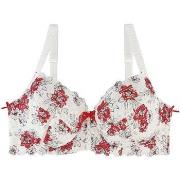 Emboitants Pomm'poire Soutien-gorge grand maintien ivoire/rouge Elena