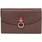 Portefeuille Hexagona Compagon en cuir Ref 54140 Chocolat Cerise 19*12...