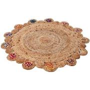 Tapis Signes Grimalt Tapis rond ethnique en jute et coton multicolore